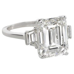 GIA-zertifizierter 8,79 Karat Diamantring mit Smaragdschliff VS1 Reinheit