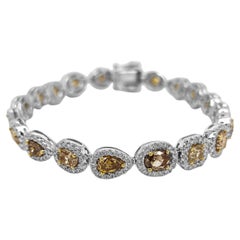 GIA Certified 8.79 Carats Fancy Diamond White Gold Bracelet