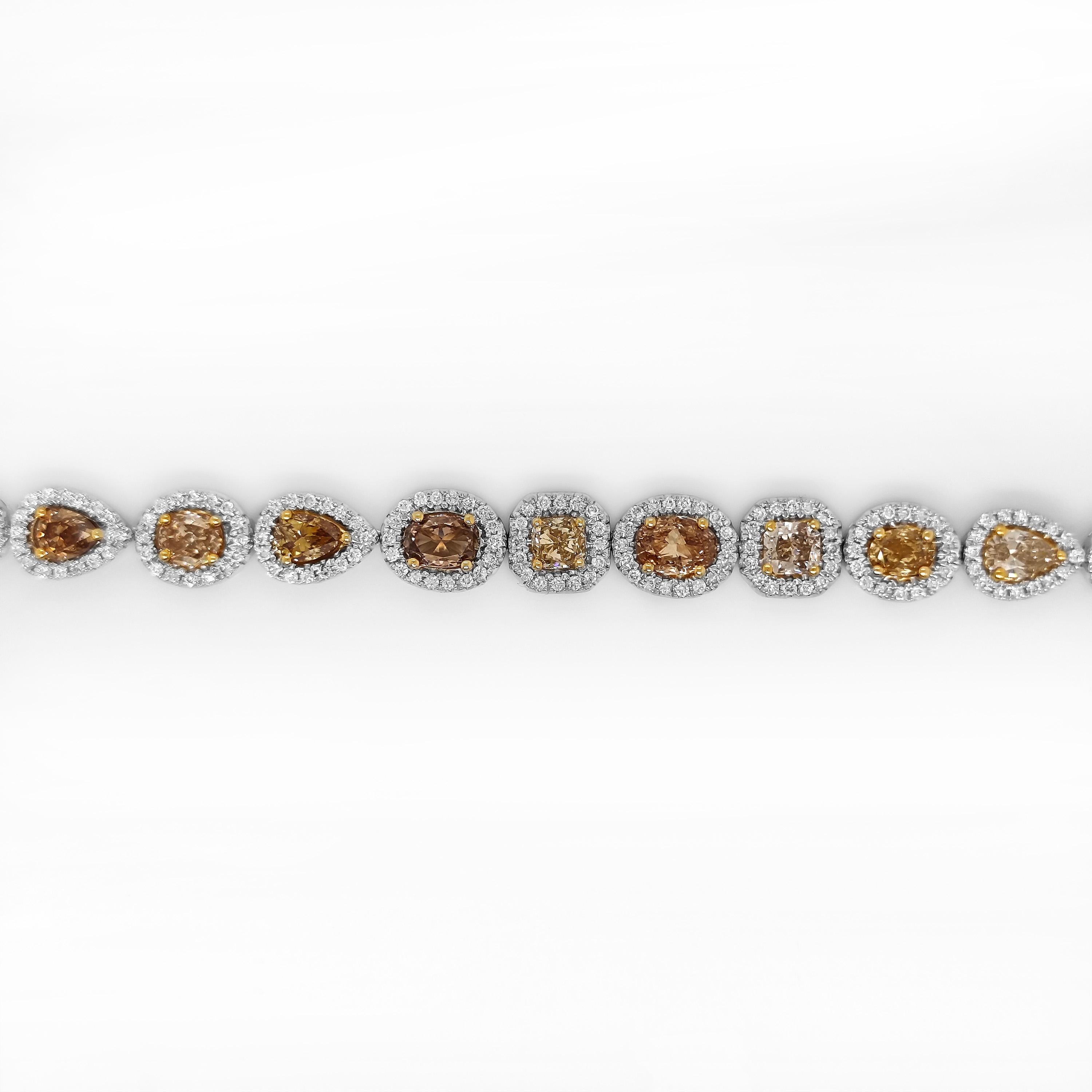 Bracelet en or blanc avec diamants fantaisie de 8,79 carats certifiés GIA Neuf - En vente à New York, NY