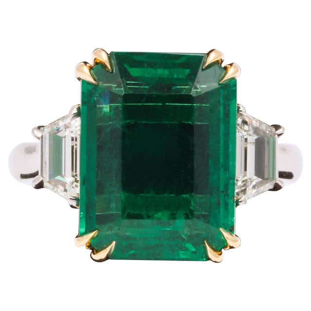 Important 13 Carat Colombian Emerald and Diamond Ring GIA Certified For ...