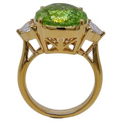 GIA-zertifizierter 8,84 Karat natürlicher Turmalin Fancy Diamond Gelbgoldring