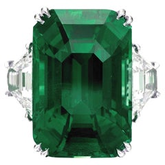 GIA Certified 8.84 Carat NO OIL Emerald Diamond Ring