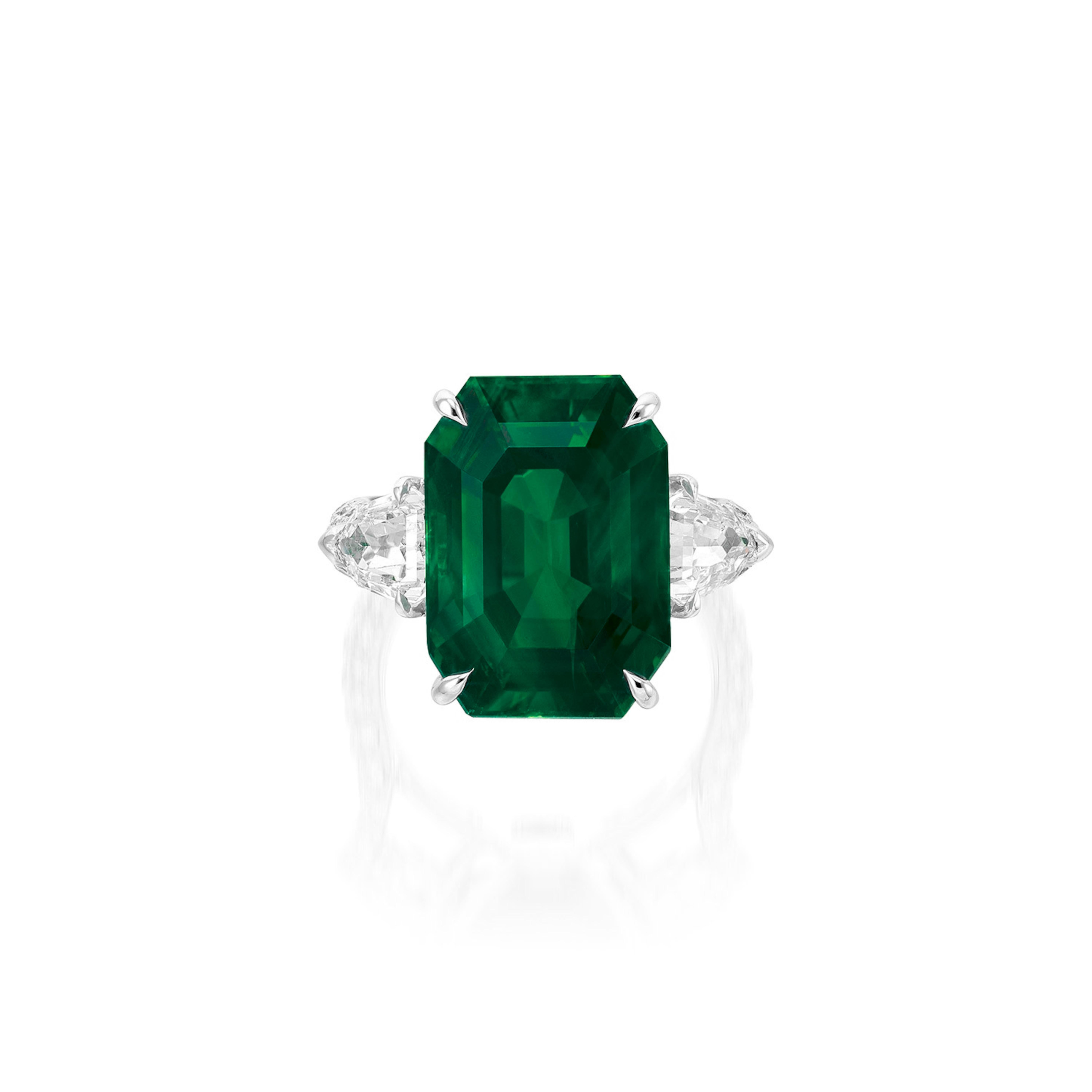 Women's or Men's GIA Certified 8.84 Carat NO OIL Investment grade Emerald Diamond Ring For Sale