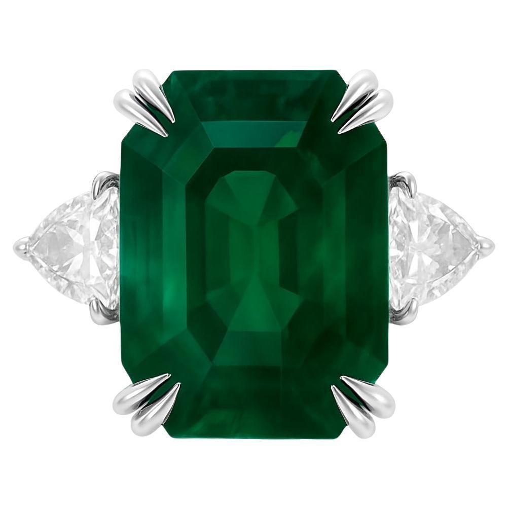 GIA zertifiziert 8,84 Karat NO OIL Investment Grade Smaragd Diamant Ring