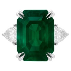 GIA zertifiziert 8,84 Karat NO OIL Investment Grade Smaragd Diamant Ring