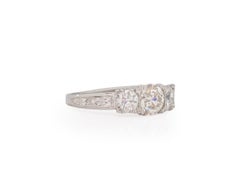 Gia Certified .89 Carat 18 Karat White Gold Engagement Ring