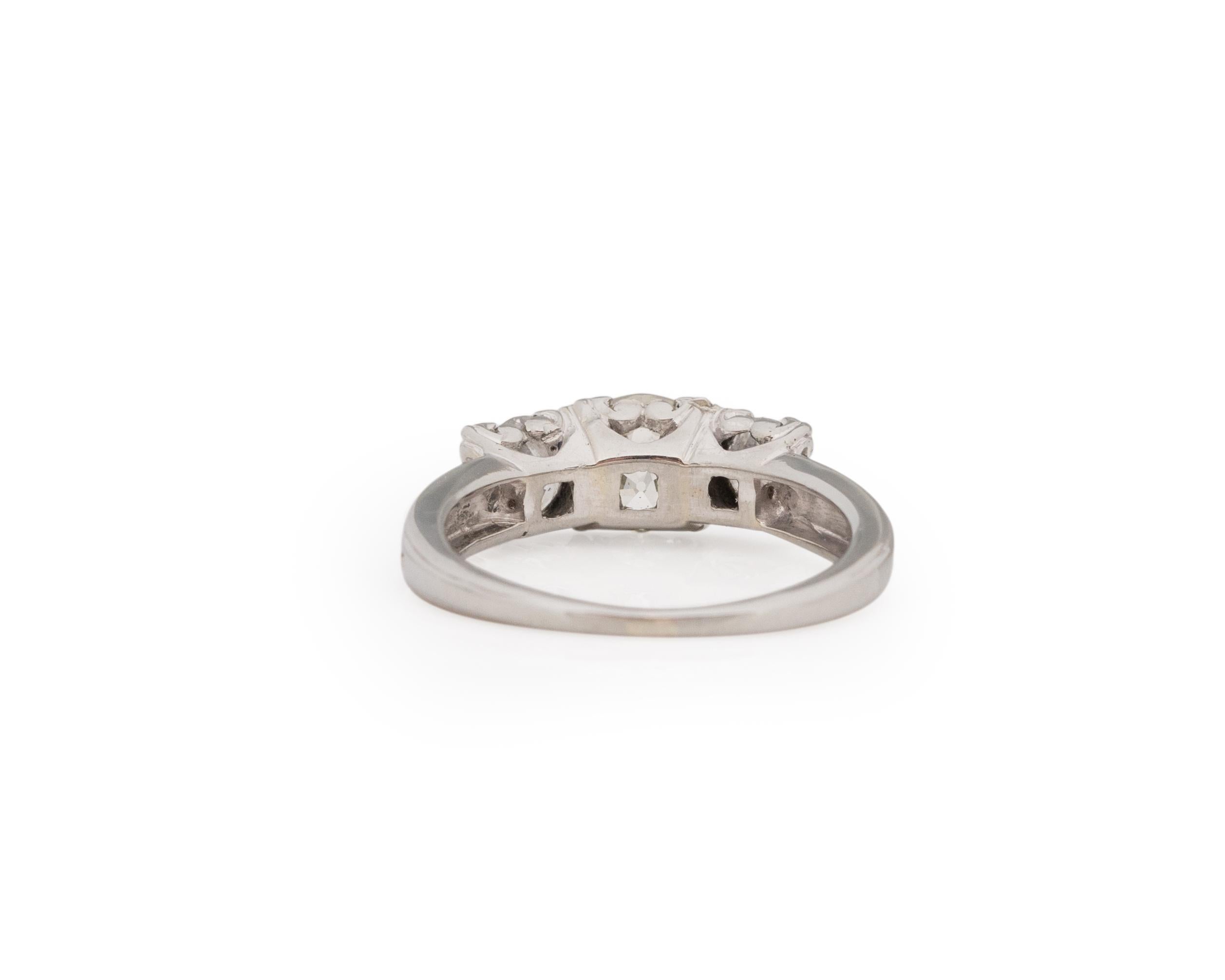 Anello di fidanzamento in oro bianco 18 carati certificato Gia da .89 carati In condizioni buone in vendita a Hicksville, NY