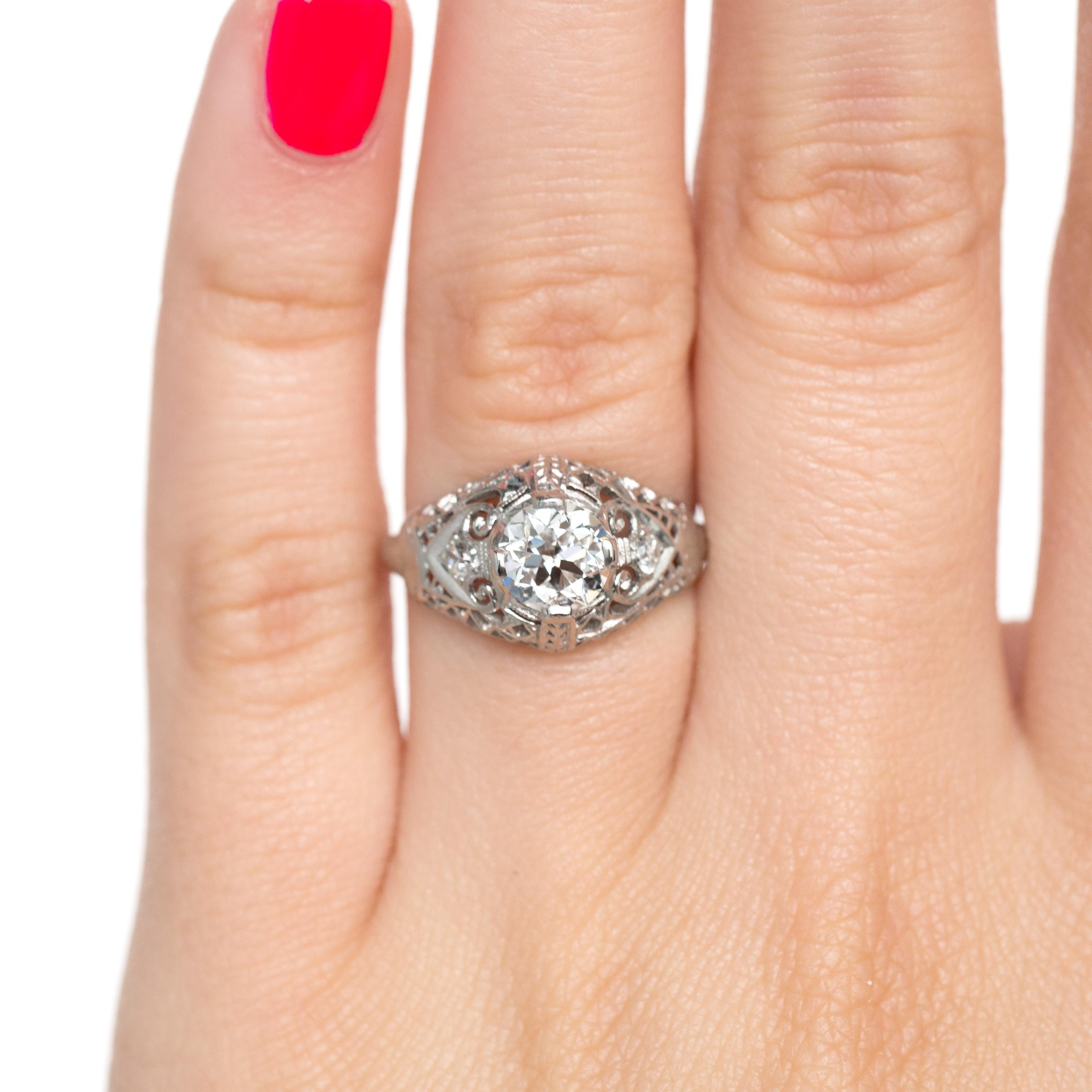 Women's or Men's GIA Certified .89 Carat Diamond Platinum Engagement Ring For Sale
