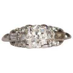 GIA Certified .89 Carat Diamond Platinum Engagement Ring