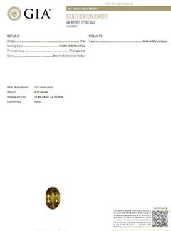 GIA Certified 8.92 Carat Natural Chrysoberyl Diamonds Bypass Ring 14 Karat*