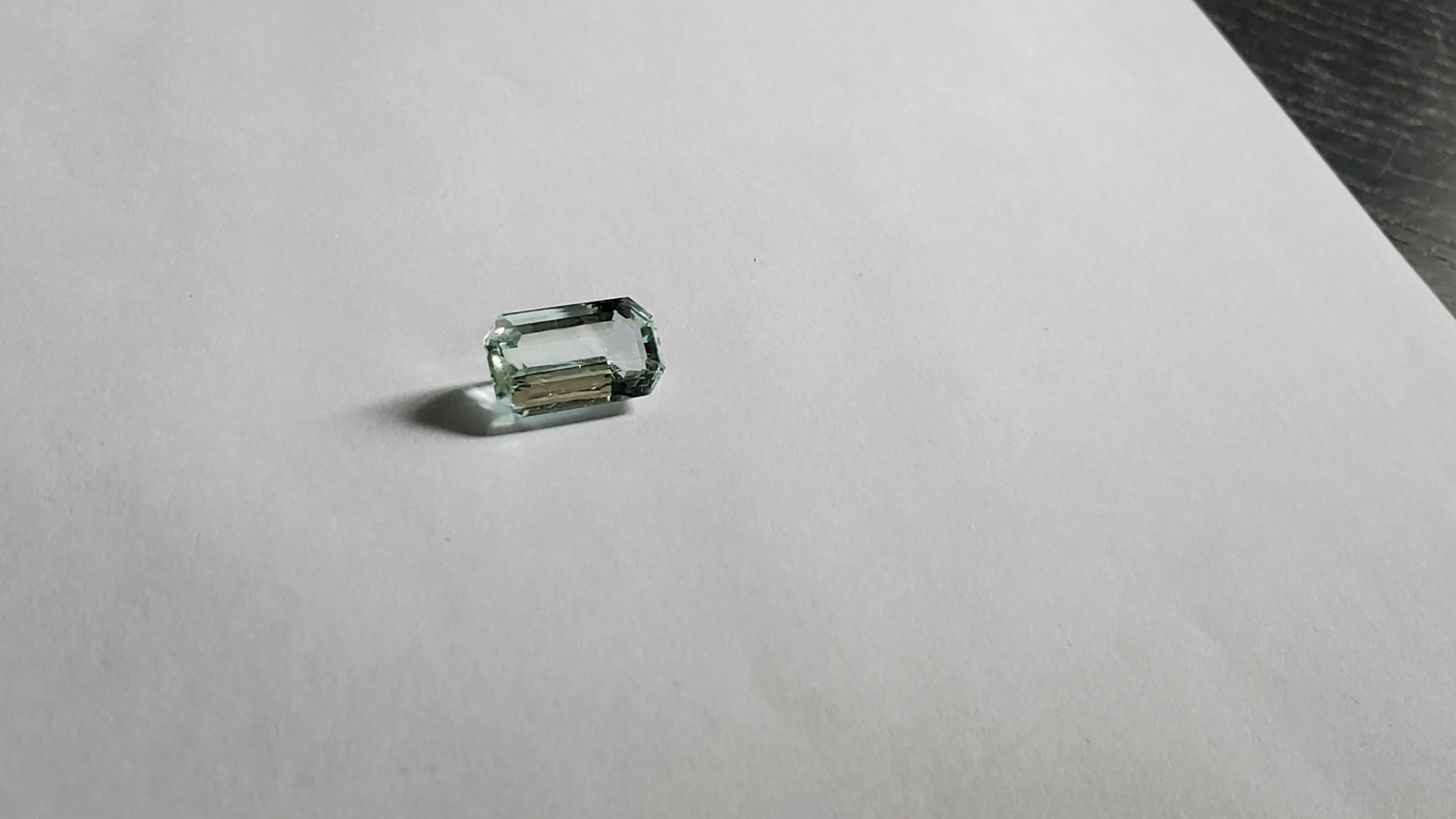 Women's or Men's GIA Certified 8.96ct Octagonal  Blue Aquamarine