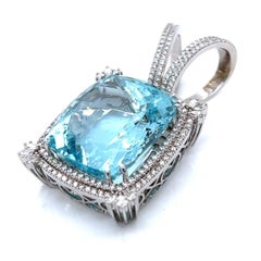 GIA Certified 89.93 Ct. Aquamarine & Diamond Pendant.