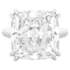 Bague certifiée GIA avec diamant taille coussin de 9 carats F COLOR VS1 CLARITY