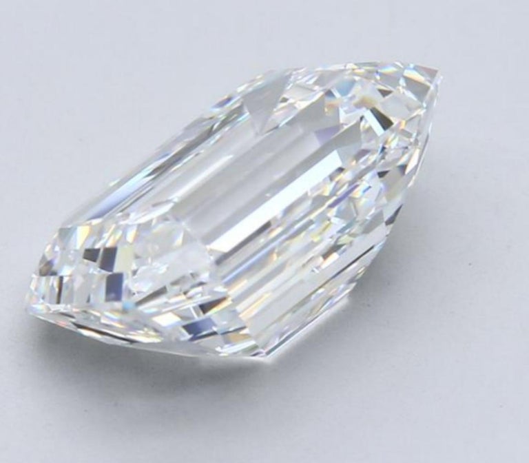 Cushion Cut GIA Certified 9 Carat Emerald Cut D Color Internally Flawless Diamond Ring For Sale