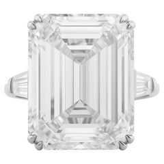 GIA Certified 9 Carat Emerald Cut Diamond Three-Stone Platinum Ring