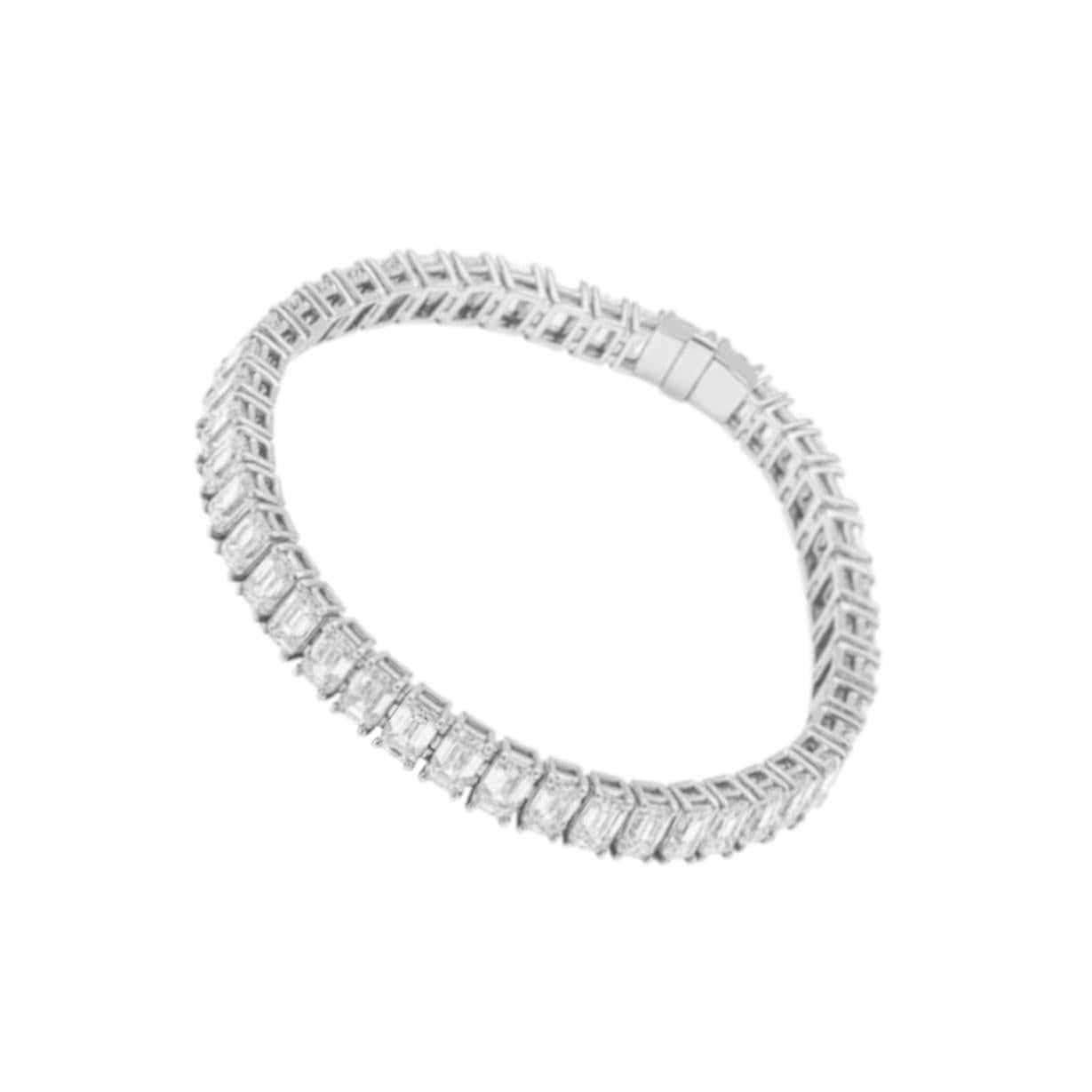 Women's GIA Certified 9 Carat Emerald Cut Eternity Band Ring & Matching 22 Carat Tennis For Sale