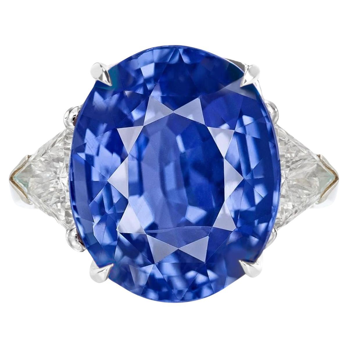 GIA Certified 9 Carat Oval Blue Sapphire Engagement Ring 