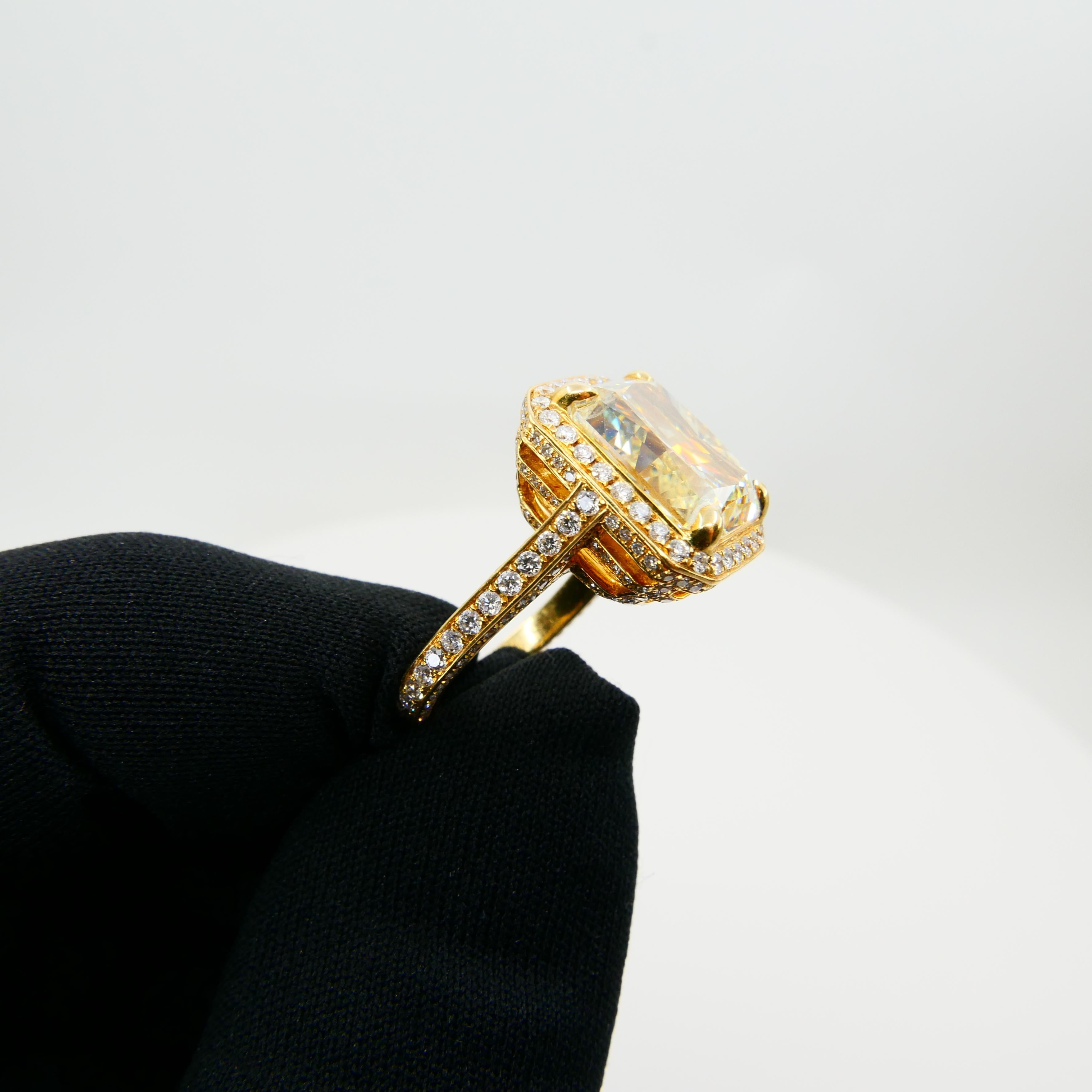 GIA Certified 9 Carat Yellow Diamond Engagement Ring, Oversized & Eye Clean 2