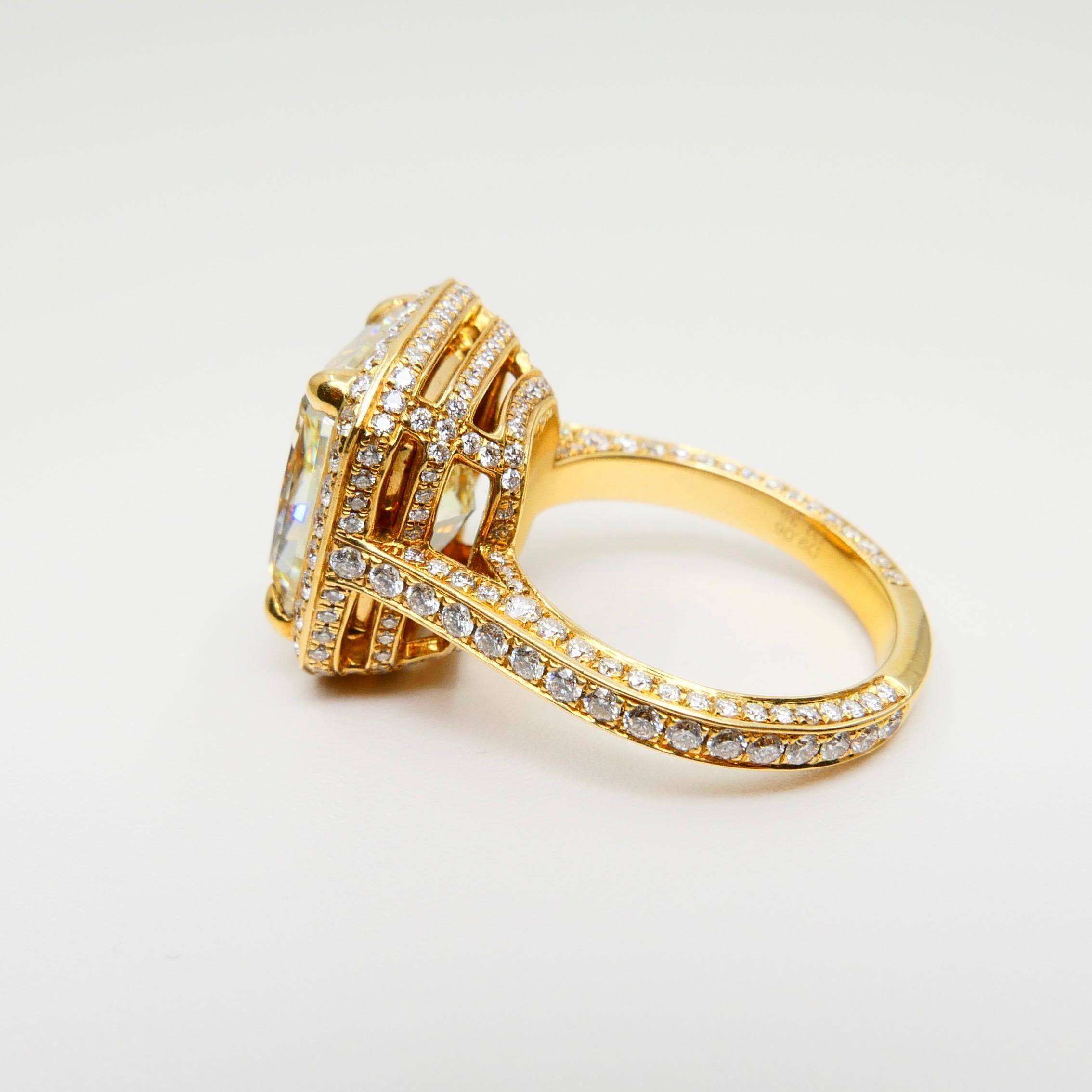 GIA Certified 9 Carat Yellow Diamond Engagement Ring, Oversized & Eye Clean 4