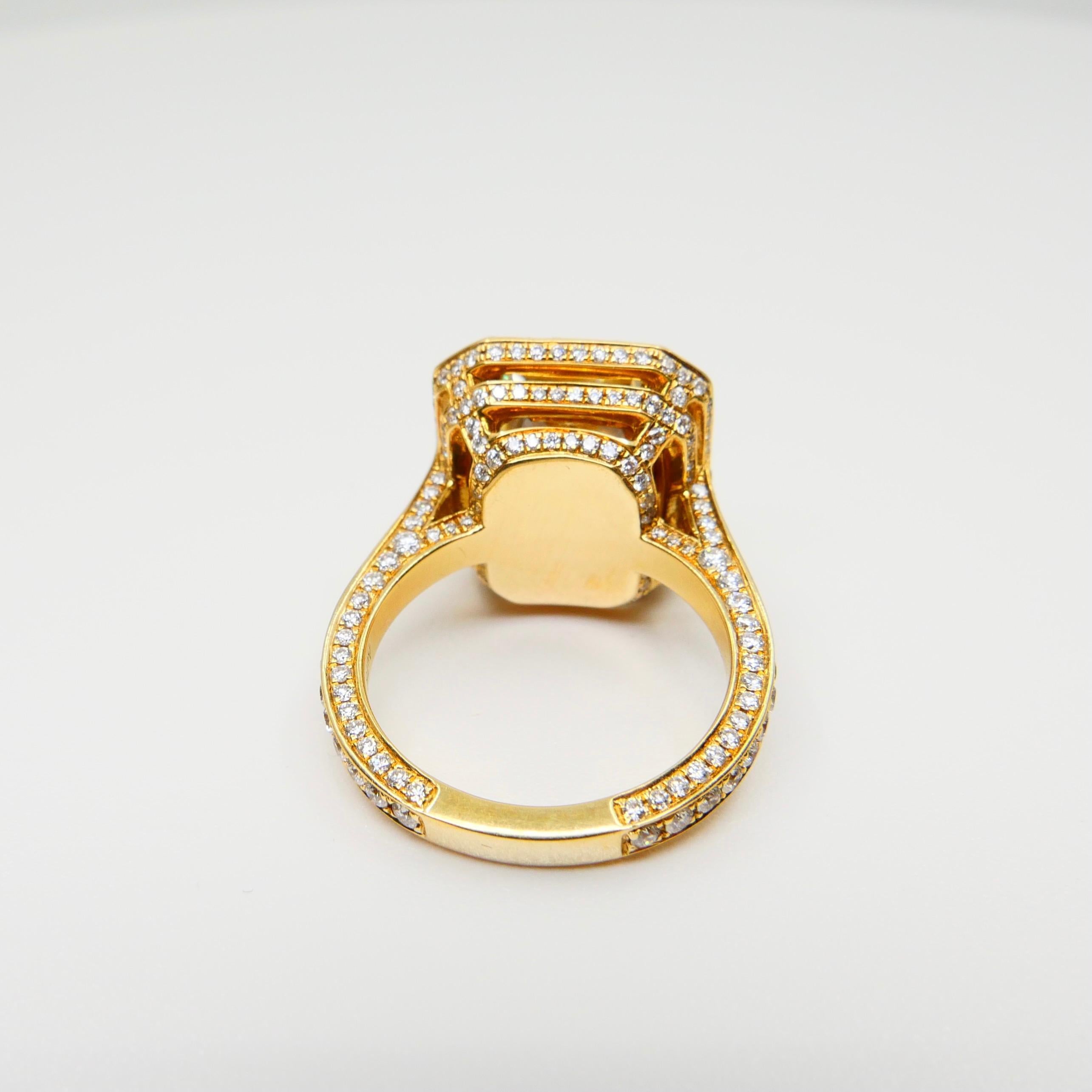 GIA Certified 9 Carat Yellow Diamond Engagement Ring, Oversized & Eye Clean 5