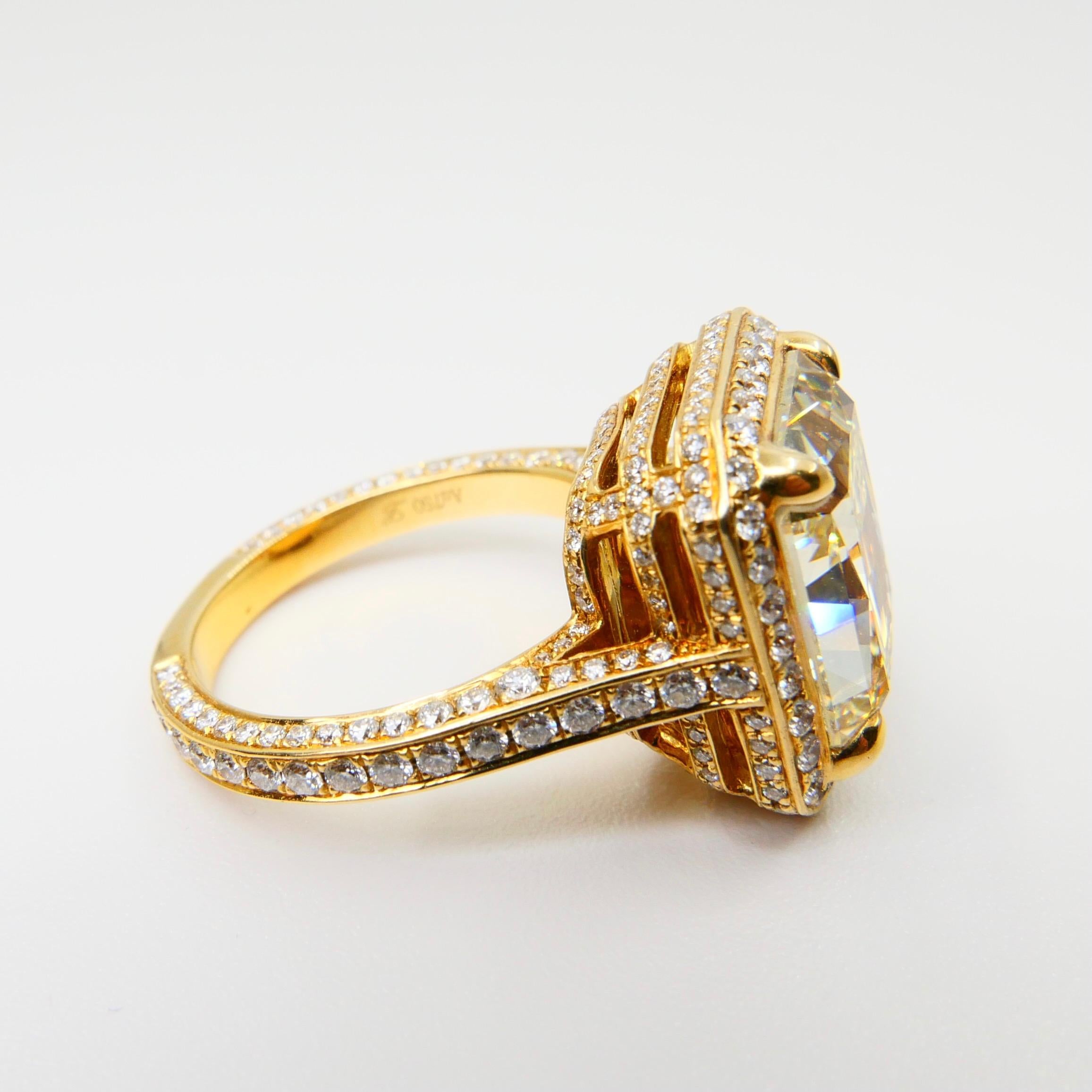 GIA Certified 9 Carat Yellow Diamond Engagement Ring, Oversized & Eye Clean 6