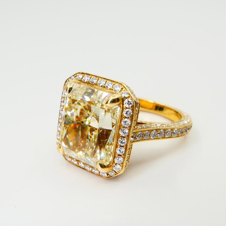 GIA Certified 9 Carat Yellow Diamond Engagement Ring, Oversized and Eye