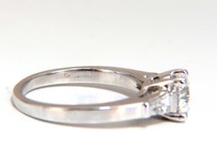 GIA Certified .90 Carat and .36 Carat Round Diamond Engagement Ring Platinum