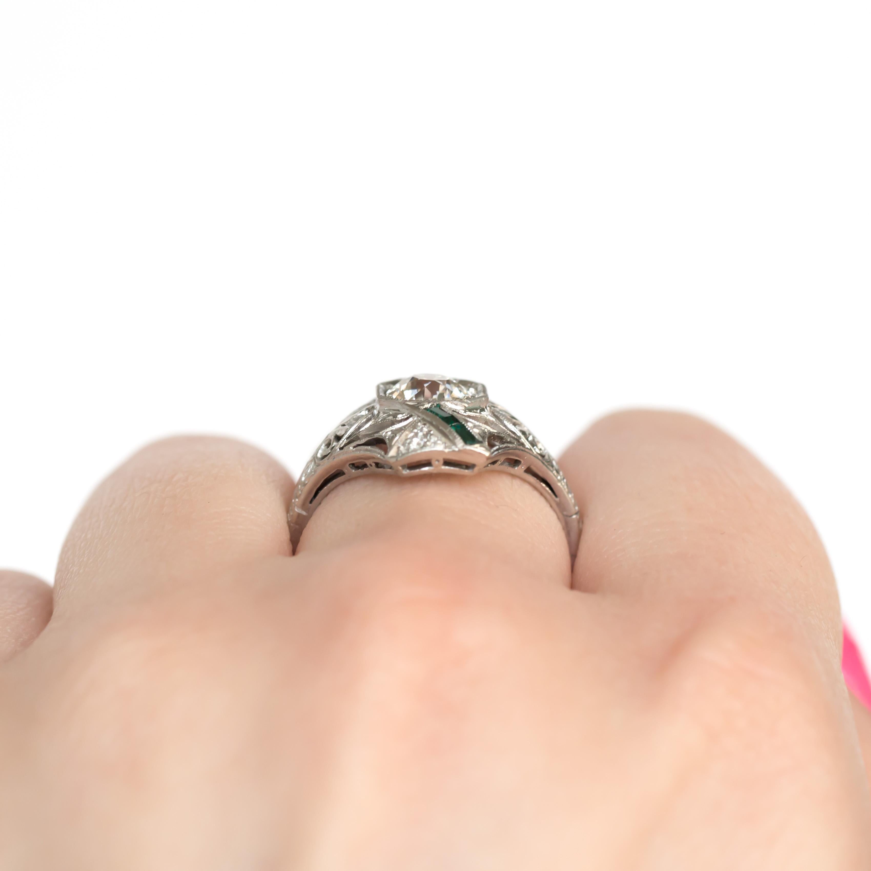 GIA Certified .90 Carat Diamond Platinum Engagement Ring For Sale 2