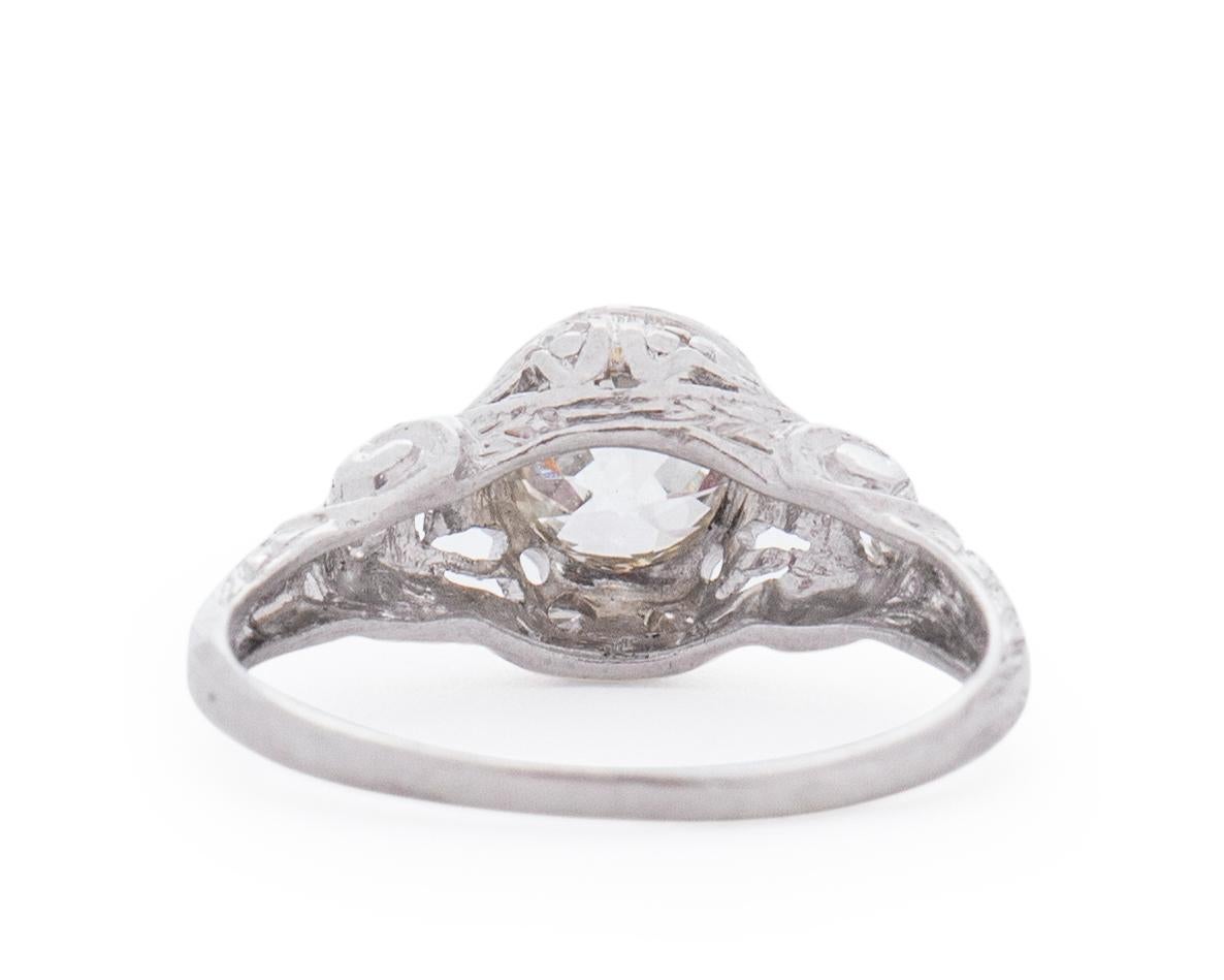 GIA Certified .90 Carat Edwardian Diamond Platinum Engagement Ring For ...
