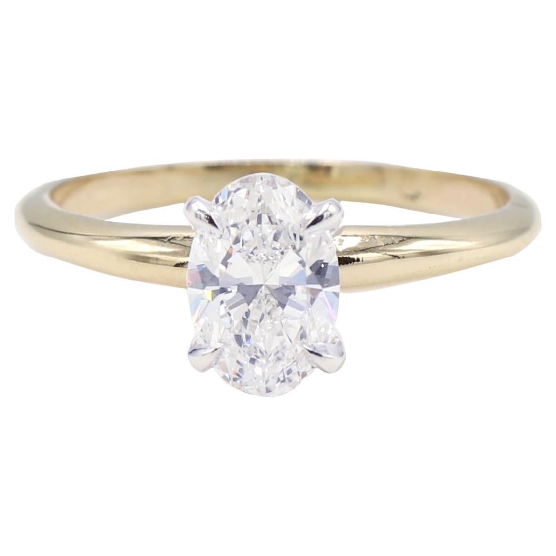 GIA Certified 14 Karat Yellow Gold Diamond Solitaire Engagement Ring ...