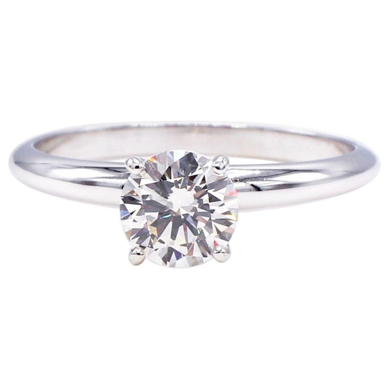 GIA Certified .90 Carat Round I IF Diamond Solitaire Engagement Ring For Sale