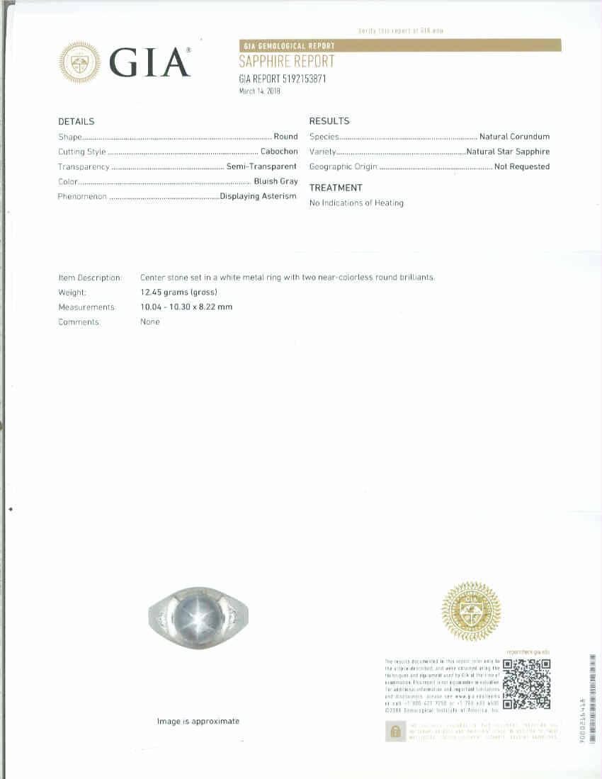 Round Cut GIA Certified 9.00 Carat Natural Star Diamond White Gold Men’s Ring