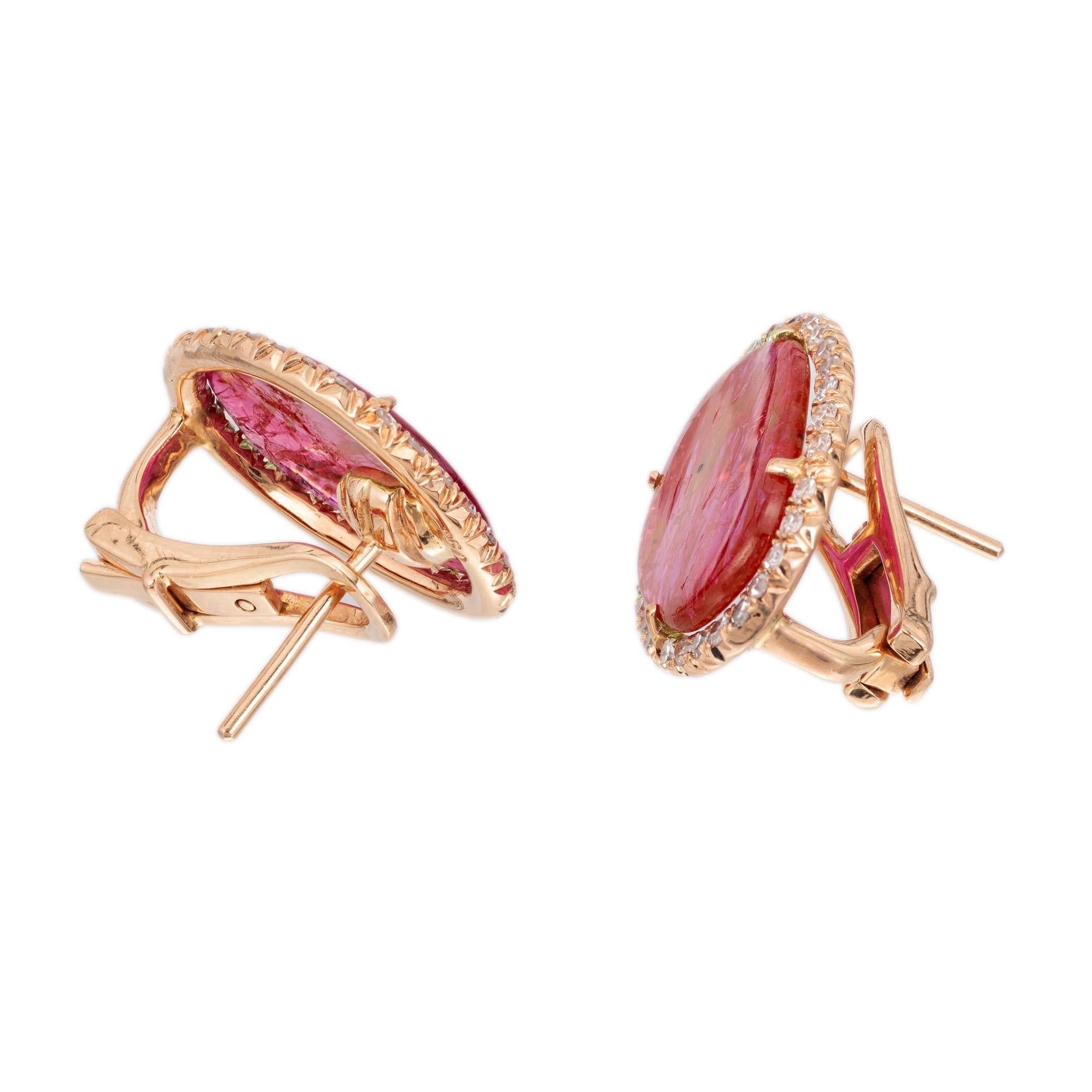 GIA Certified 9.00 Carat Purple Pink Sapphire Diamond Yellow Gold Earrings For Sale 1