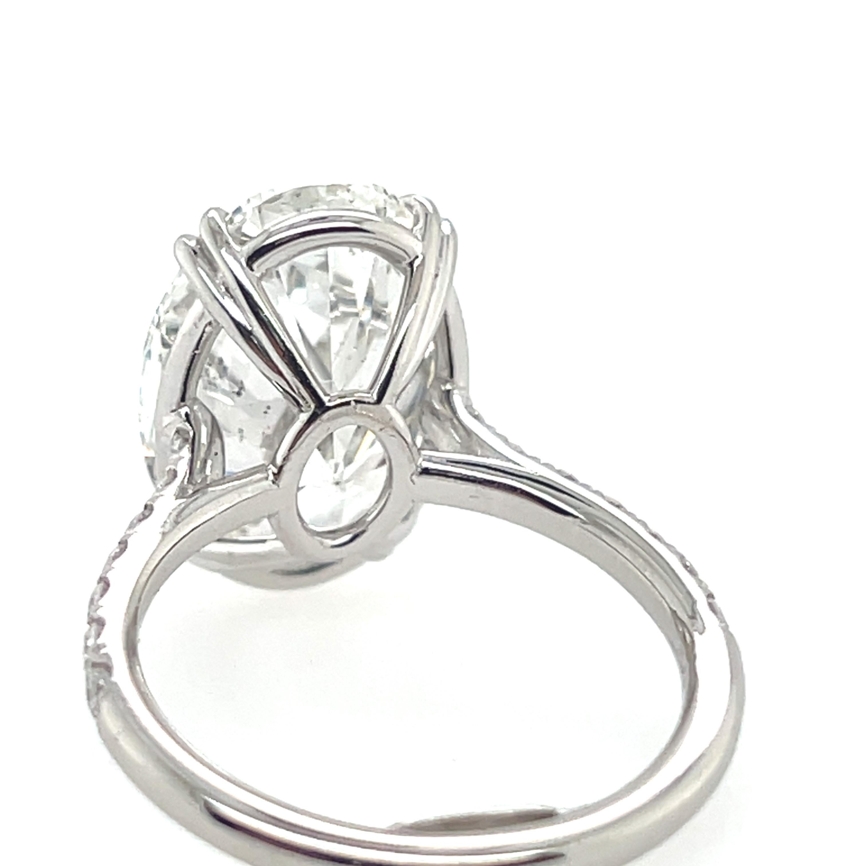 Oval Cut GIA Certified 9.01 Carat Natural Oval Brilliant G Color Diamond Engagement Ring For Sale