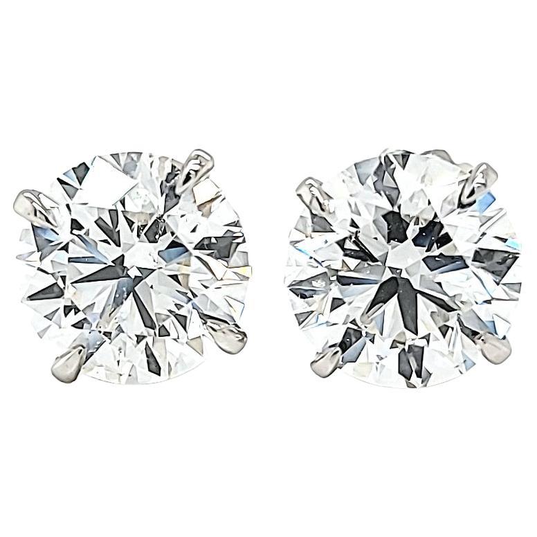GIA Certified 9.01 Carats Total Round Diamond Studs