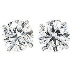 GIA-zertifizierte 9,01 Karat runde Diamant-Ohrstecker mit Diamanten