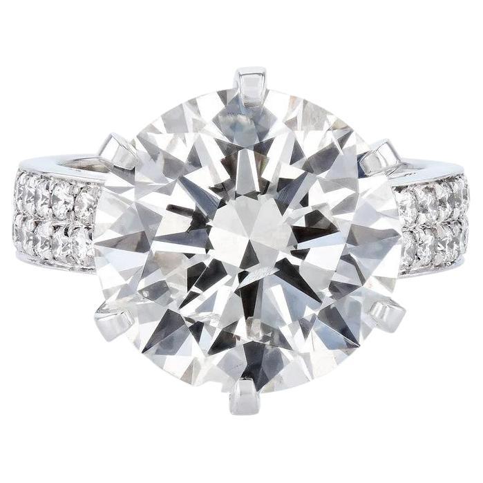 Bague de fiançailles solitaire certifiée GIA 9.05ct diamant rond taillé en brillant