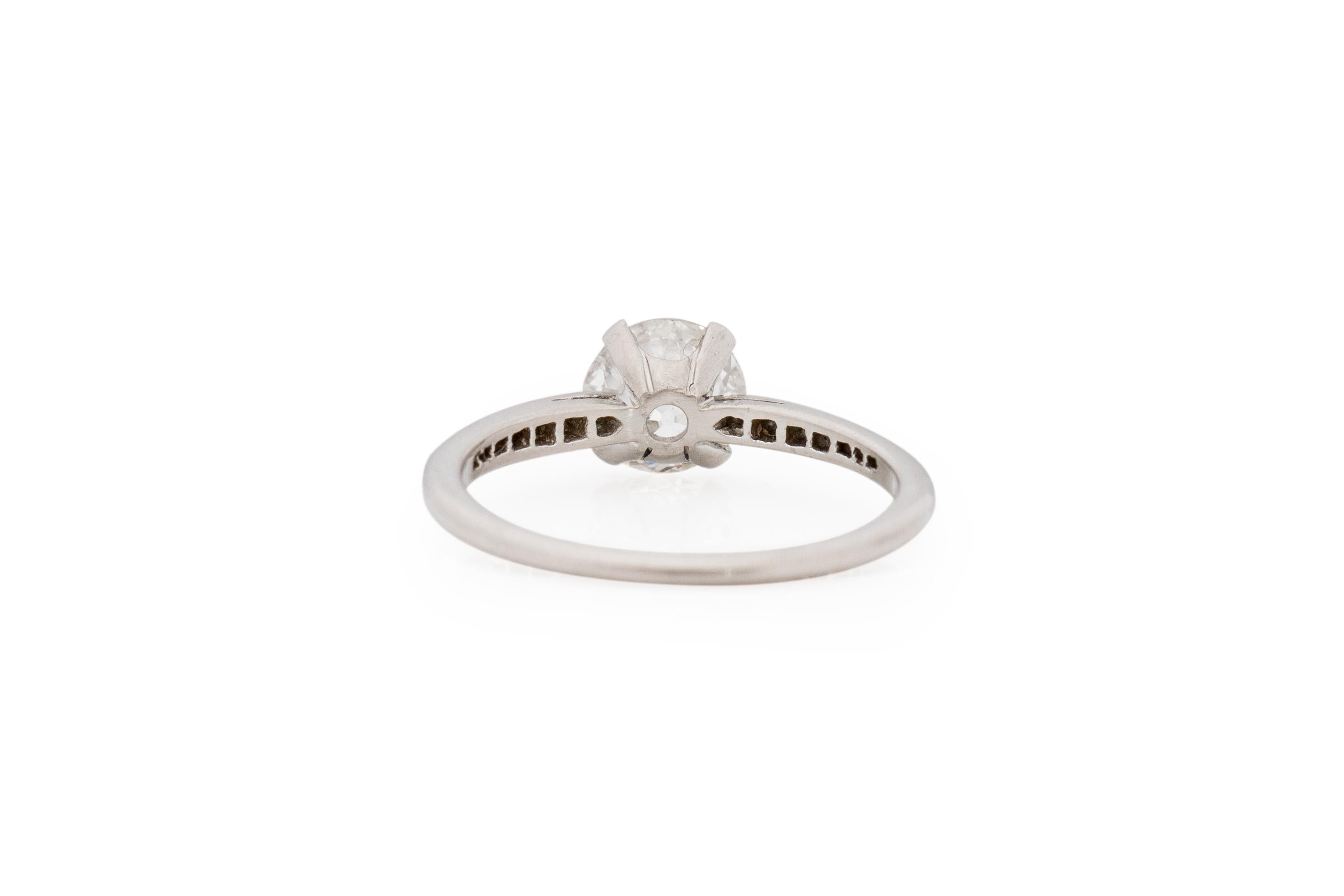 GIA-zertifizierter .91 Karat Art Deco-Diamant Tiffany & Co. Verlobungsring aus Platin (Alteuropäischer Schliff) im Angebot