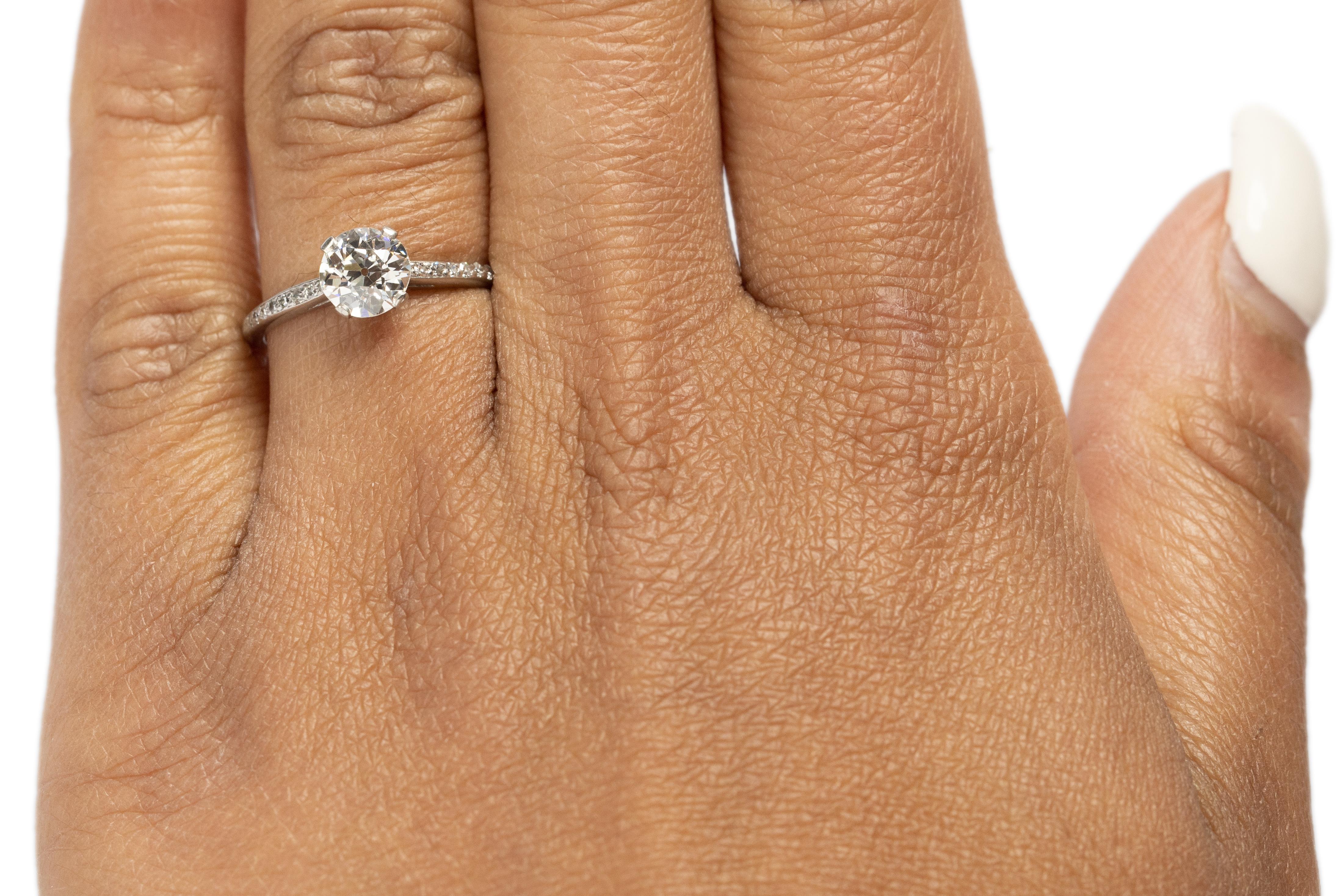 GIA-zertifizierter .91 Karat Art Deco-Diamant Tiffany & Co. Verlobungsring aus Platin im Zustand „Gut“ im Angebot in Hicksville, NY
