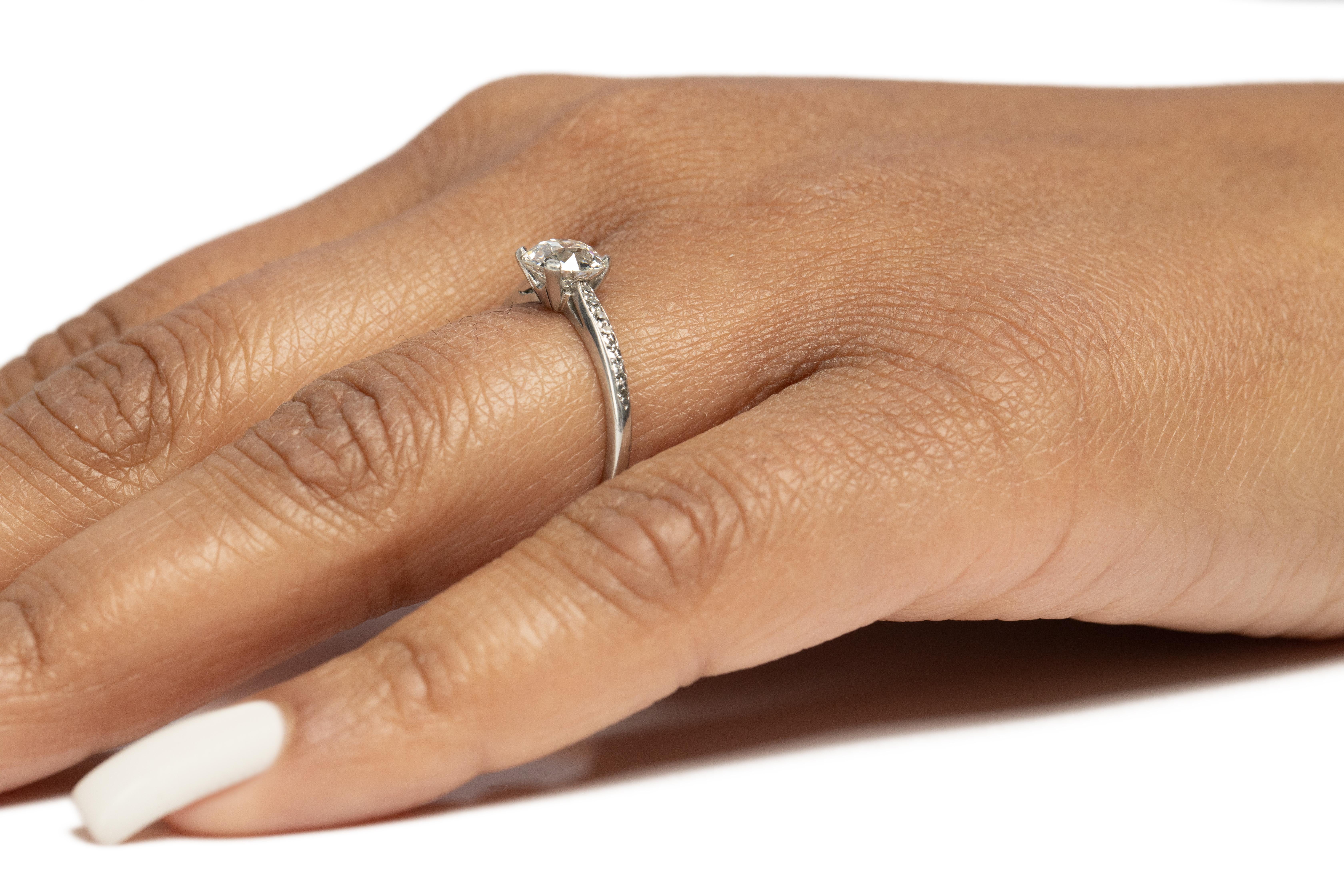 GIA-zertifizierter .91 Karat Art Deco-Diamant Tiffany & Co. Verlobungsring aus Platin im Angebot 1