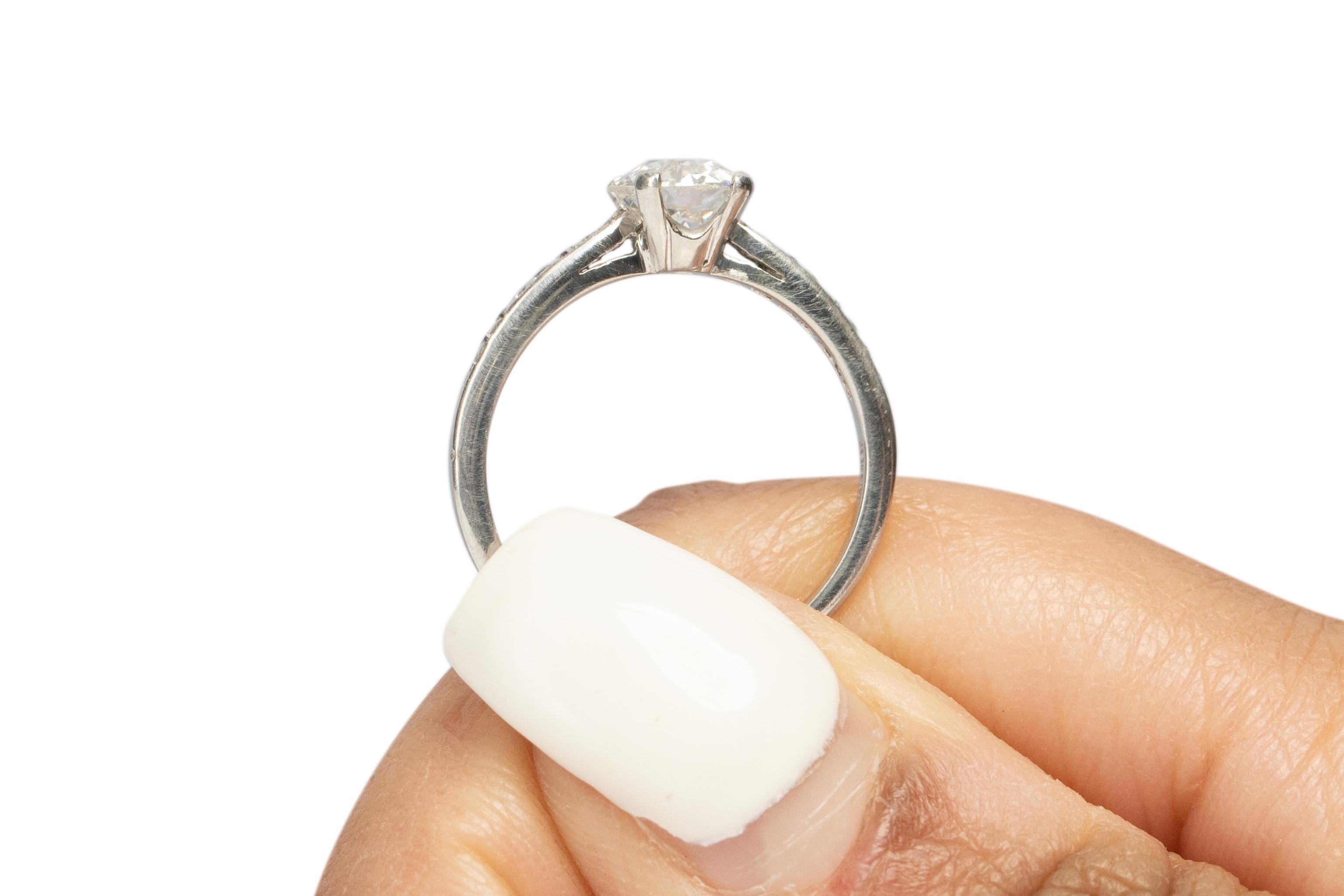 GIA-zertifizierter .91 Karat Art Deco-Diamant Tiffany & Co. Verlobungsring aus Platin im Angebot 2