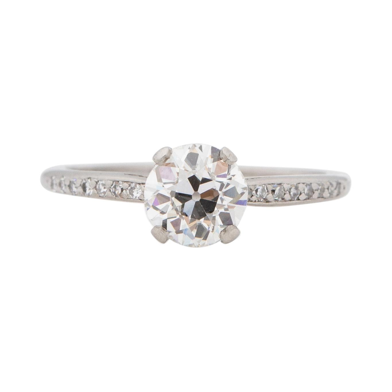 GIA-zertifizierter .91 Karat Art Deco-Diamant Tiffany & Co. Verlobungsring aus Platin im Angebot