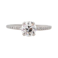 GIA-zertifizierter .91 Karat Art Deco-Diamant Tiffany & Co. Verlobungsring aus Platin