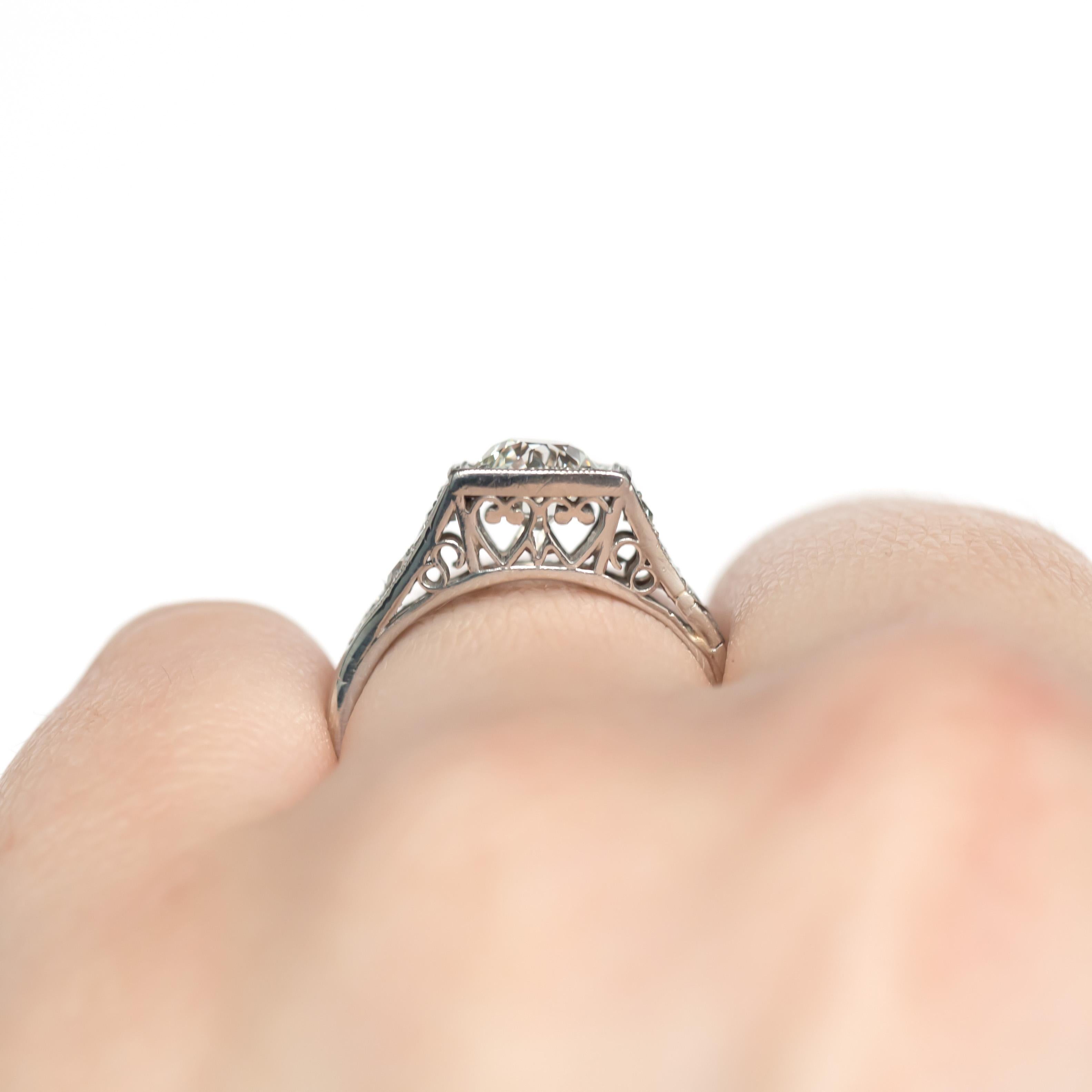 GIA Certified .91 Carat Diamond Platinum Engagement Ring For Sale 2