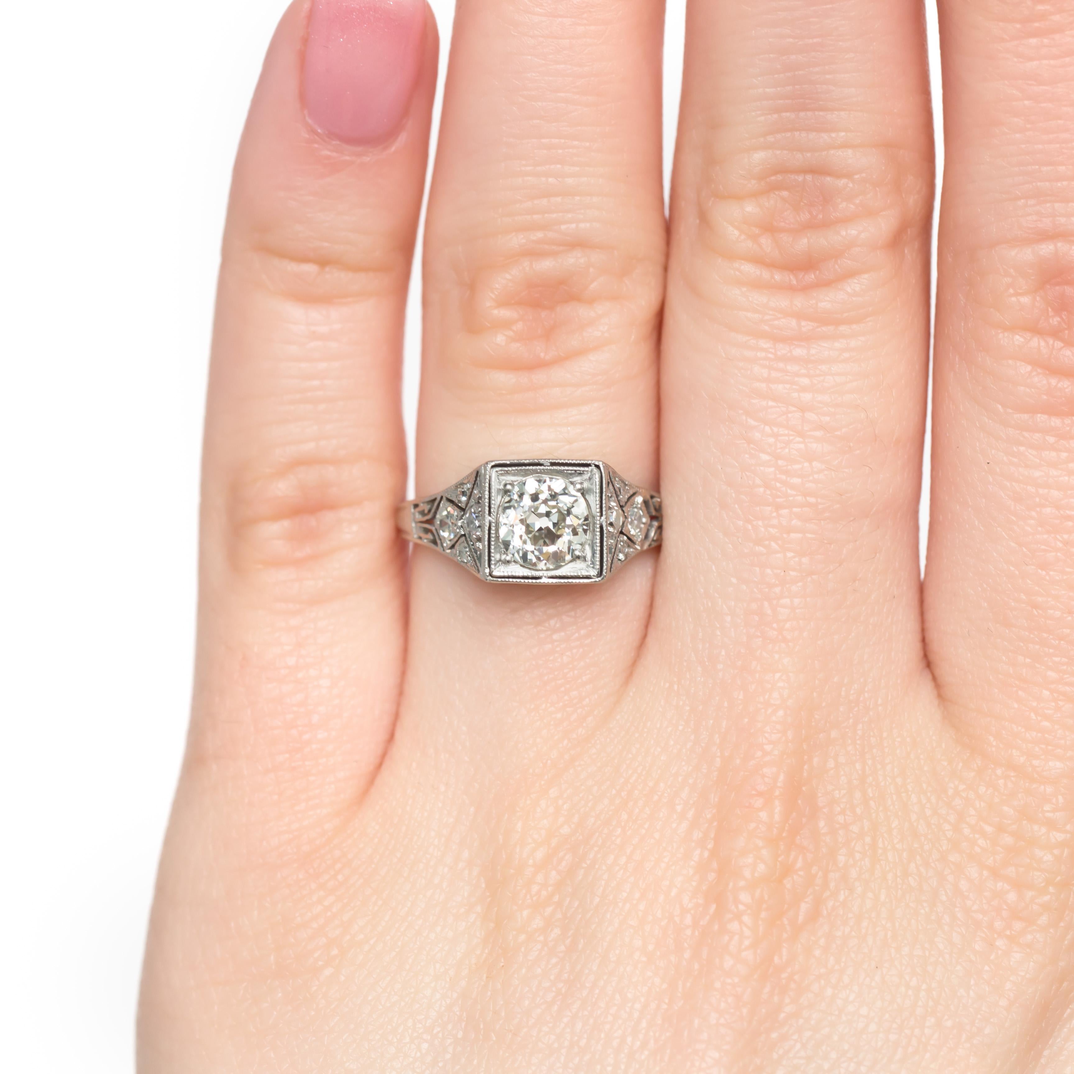 Women's or Men's GIA Certified .91 Carat Diamond Platinum Engagement Ring For Sale