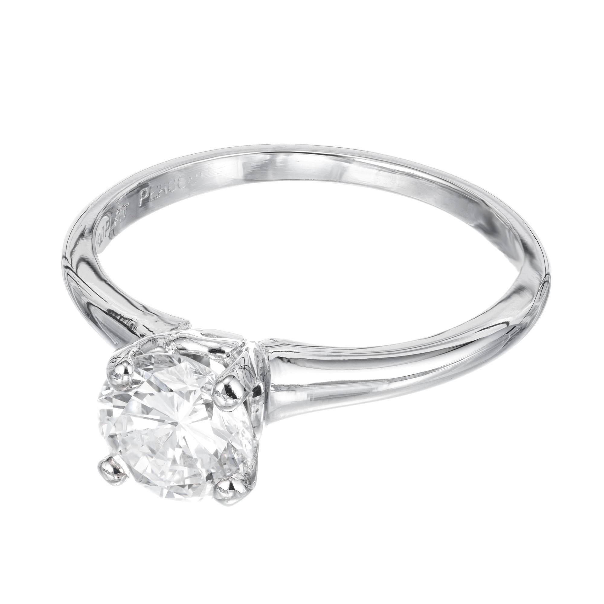 Round Cut GIA Certified .91 Carat Diamond Solitaire Engagement Ring