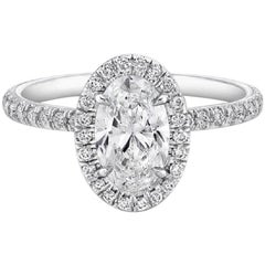 GIA Certified .91 Carat Oval Diamond Engagement Ring