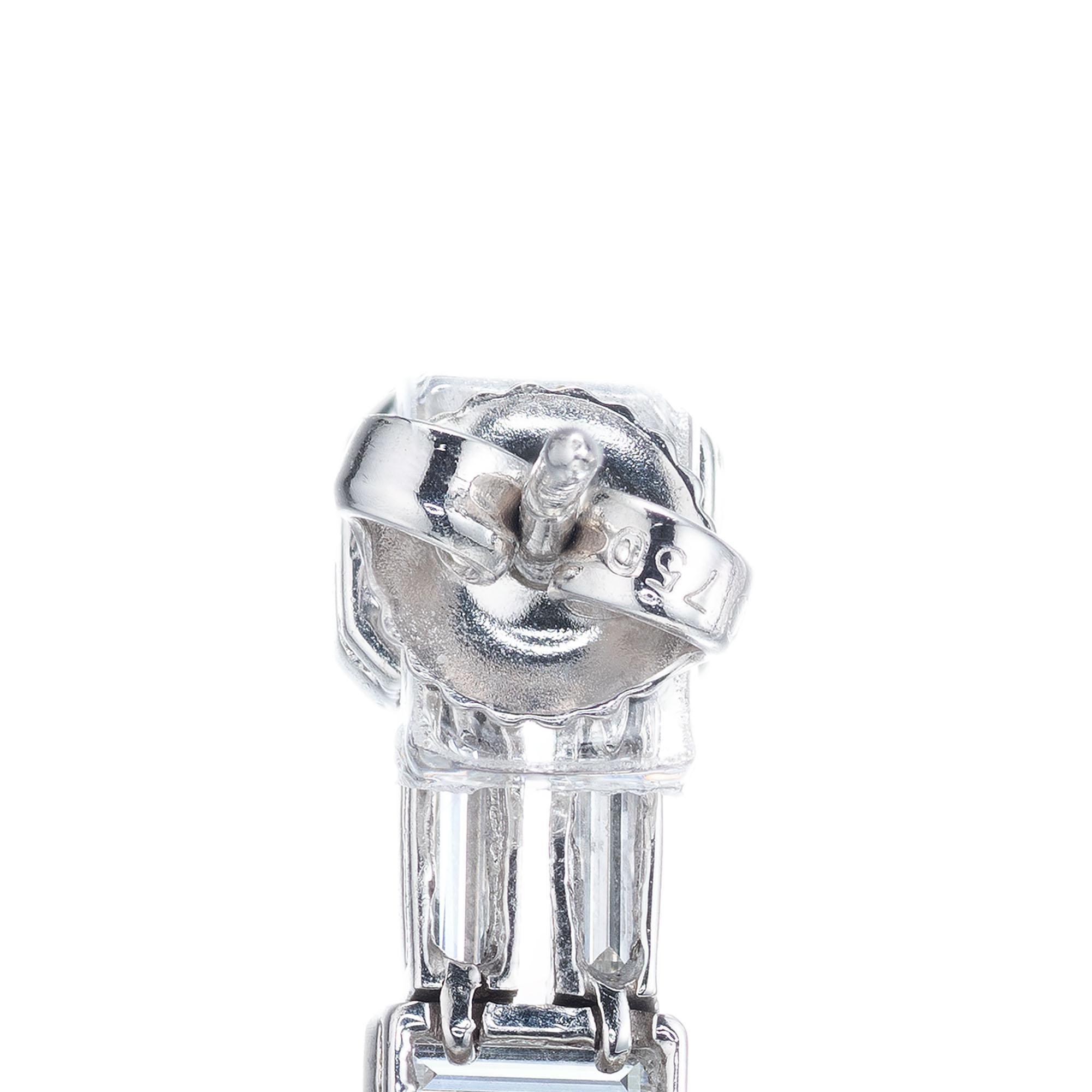 GIA Certified 9.14 Carat Diamond Platinum Art Deco Dangle Earrings For Sale 3