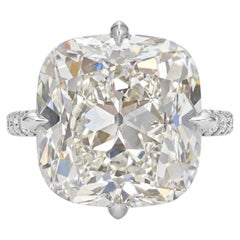 GIA Certified 9.14 Carat Old Mine Brilliant Diamond Ring