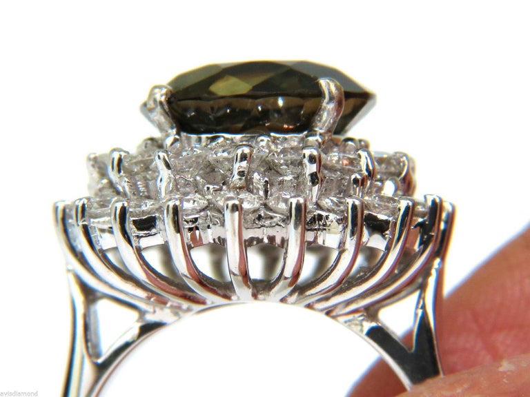 GIA Certified 9.19 Carat Green Kornerupine Diamond Ring For Sale at